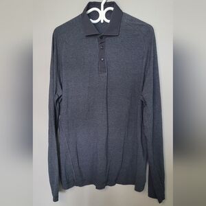Men's Lululemon Gray Polo Athletic Shirt Casual Comfortable XL